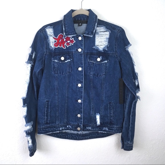 ‼️LAST CHANCE‼️NWT Oversize Distress Denim Jacket - Picture 4 of 7